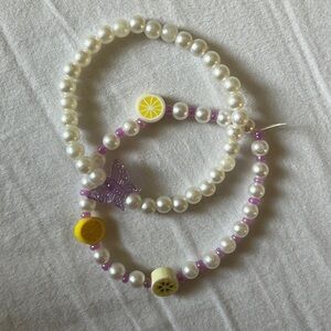 Elastic pearl bracelet set